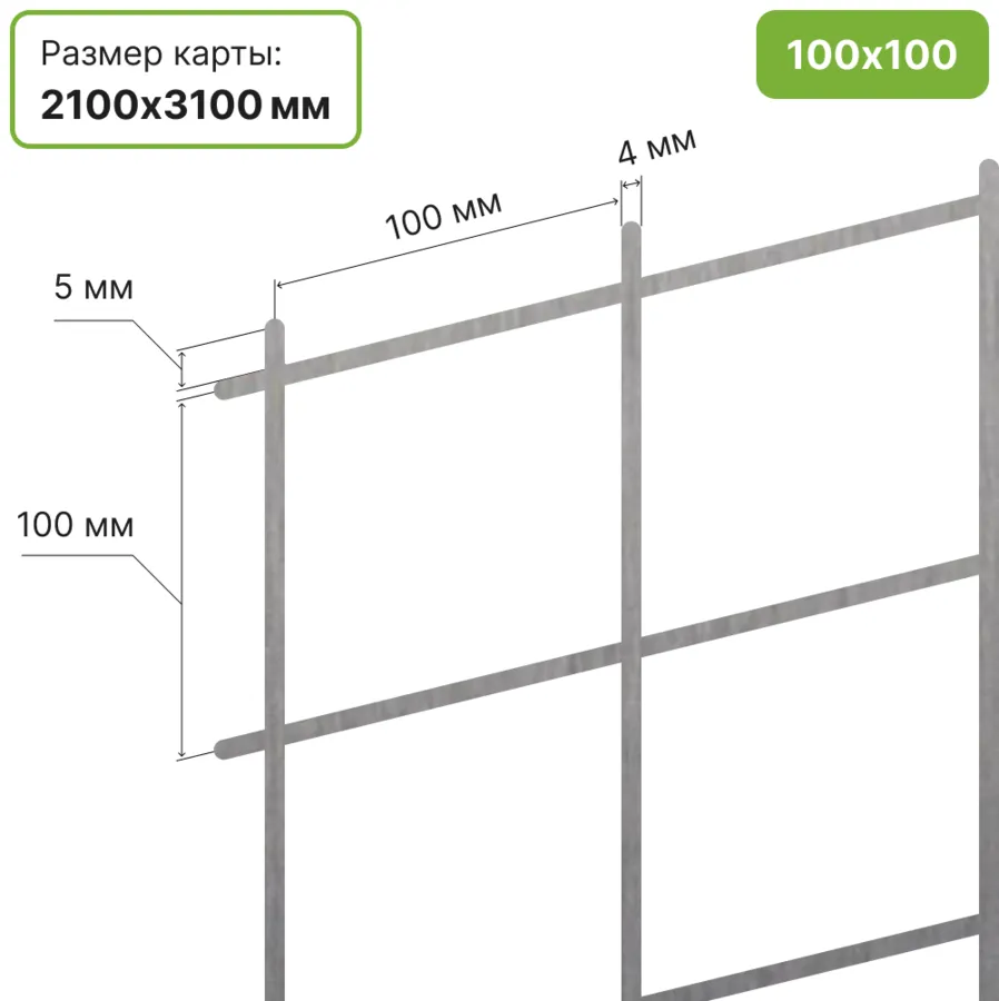 Схема сварной сетки 100×100 мм